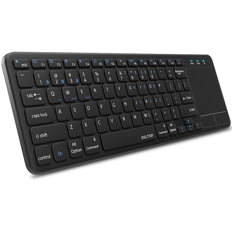 Delton N60 Bluetooth Keyboard with Touchpad, Small Portable Wireless Computer Keyboard, Black (DKMIN60-WB) image 1