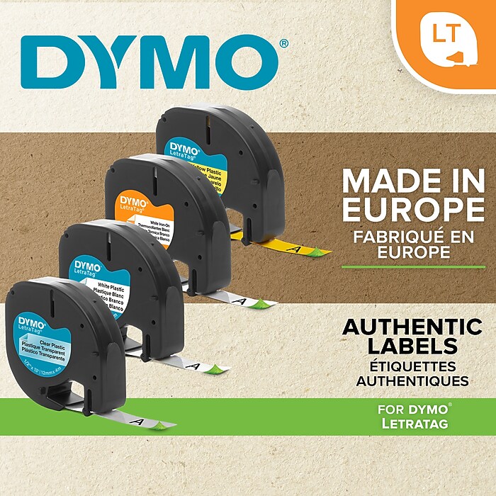 DYMO LetraTag 10697 Label Maker Tape, 1/2