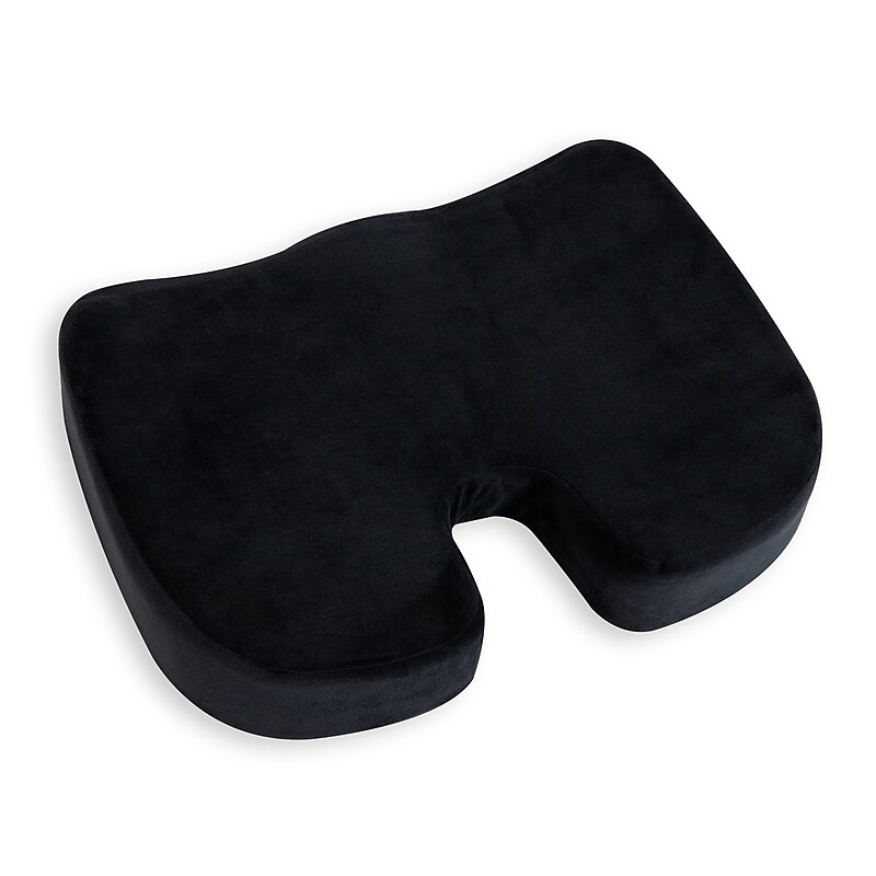 Mind Reader Memory Foam Office Chair Ergonomic Orthopedic Cushion, Black (SEACUSH-BLK) image 1