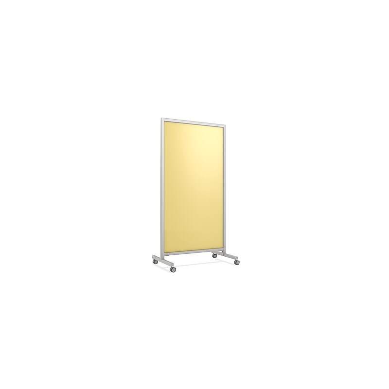 Ghent EZ Magnetic Glass Mobile Dry-Erase Whiteboard, Aluminum Frame, 75"H x 38"W (EZ1MA7538YW) image 1