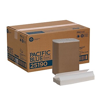 Pacific Blue Basic C-Fold Paper Towels, 1-ply, 240 Sheets/Pack, 10