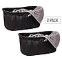 Mind Reader 10.57-Gallon Laundry Basket with Handles, Plastic, Black, 2/Set (40LBASK2PK-BLK)~#|#~53081A6E-D423-431E-8BB6F155C2B573A9_sc7