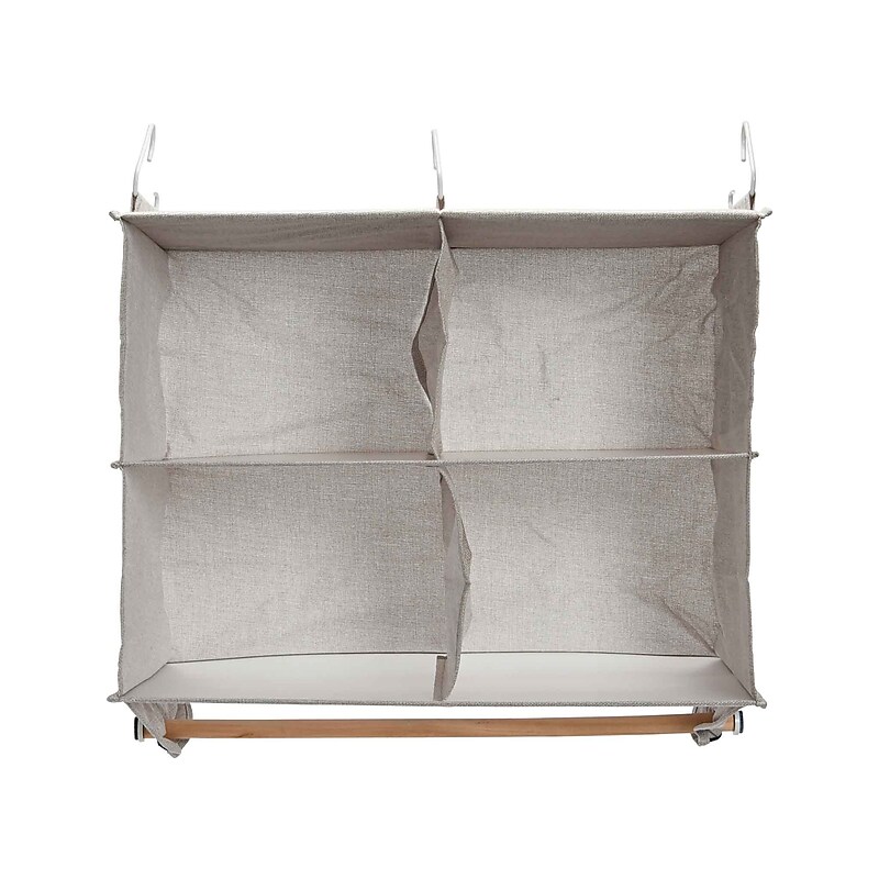 Household Essentials Wide Organizer, 4 Pockets with Wood Hangbar (7400-1) image 1