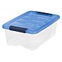 Iris Stack & Pull 12 Qt. Snap Lid Storage Boxes, Clear/Navy, 6/Carton (100306-CT)~#|#~530A5DCE-05A3-43EC-8610962ED3B07B78_sc7