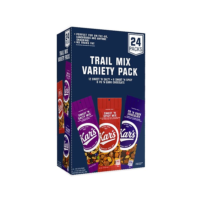 Kars Gluten Free Trail Mix Variety Pack, 46 oz., 24 Bags/Box (8362
