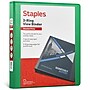 Staples 1" 3-Ring View Binders, D-Ring, Green (58656)~#|#~53135F7C-DAE5-4FDD-B0948C04EA859431_sc7