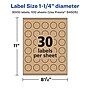 Avery Laser/Inkjet Multipurpose Circle Labels, 1.25" Dia, Kraft Brown, 3000/Box (94505)~#|#~53173CD2-4354-4E40-A34150071381C8A4_sc7