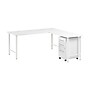Bush Business Furniture Hustle 72"W L Shaped Computer Desk with 3 Drawer Mobile File Cabinet, White (HUS013WH)~#|#~53182F9A-A4F3-42CE-B32971D2351F8585_sc7
