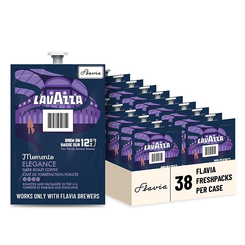 Lavazza Momento Elegance Coffee Flavia Freshpacks, Dark Roast, 38/Carton (48791) image 1