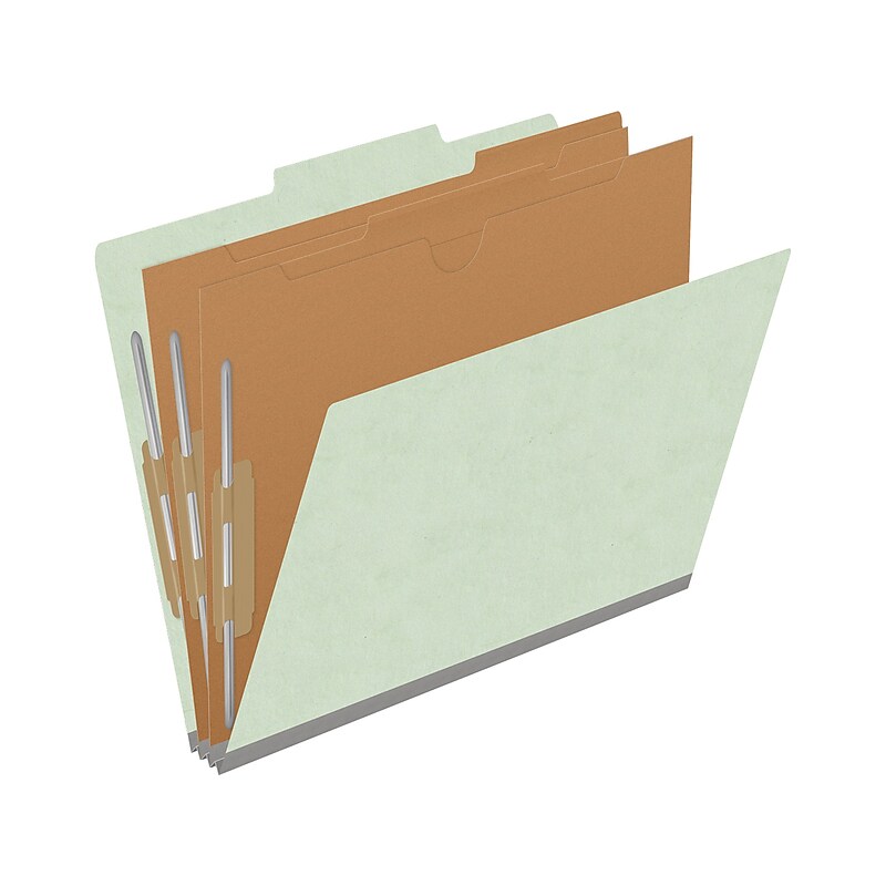 Medical Arts Press Pressboard Classification Folder, 2-Dividers, 2" Expansion, Letter Size, Pale Green, 10/Box image 1