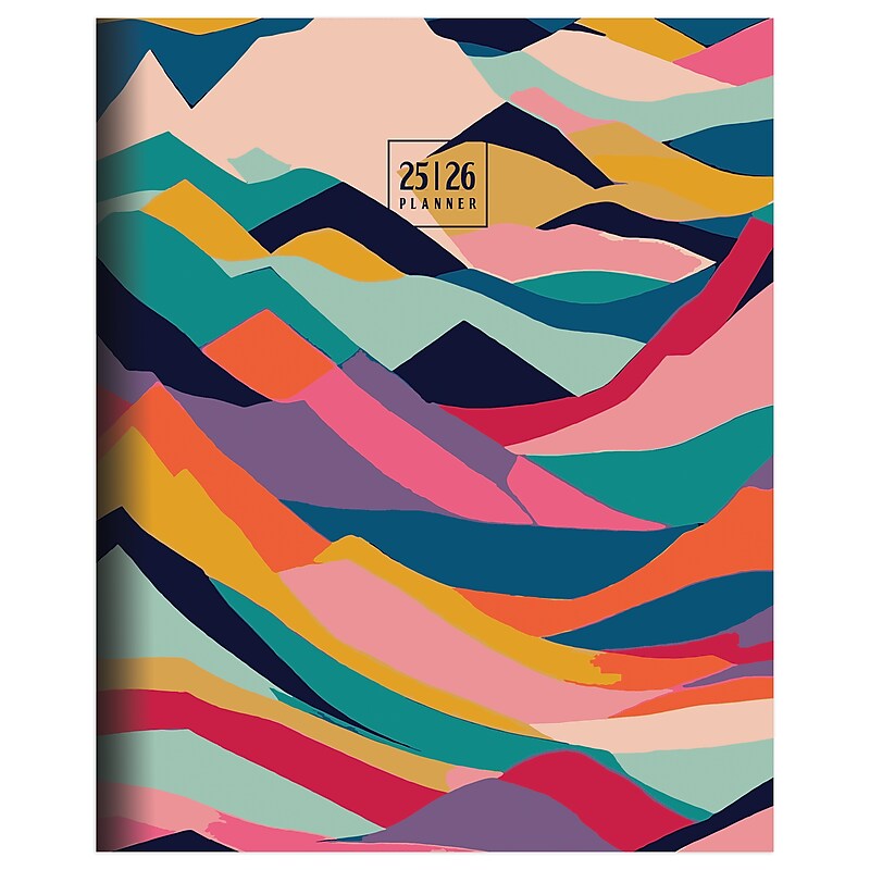 2025-2026 TF Publishing Peaks and Valleys 6.5" x 8" Academic Year Monthly Planner, Paperboard Cover, Multicolored (AY26-4208) image 1