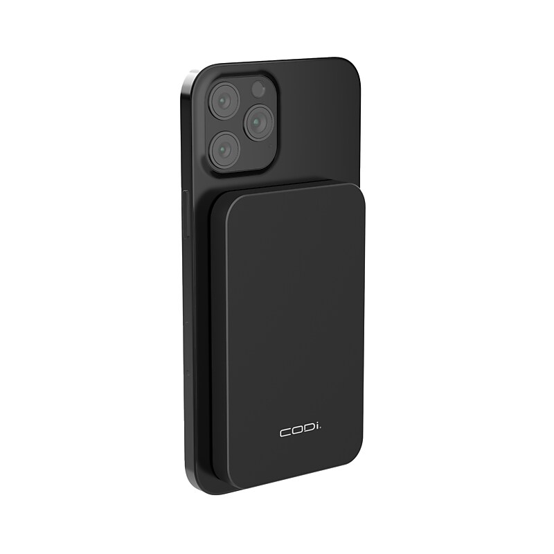 CODi MagSafe Wireless USB-C Power Bank, 15W, 5000 mAh, Black (PB005-CW) image 1