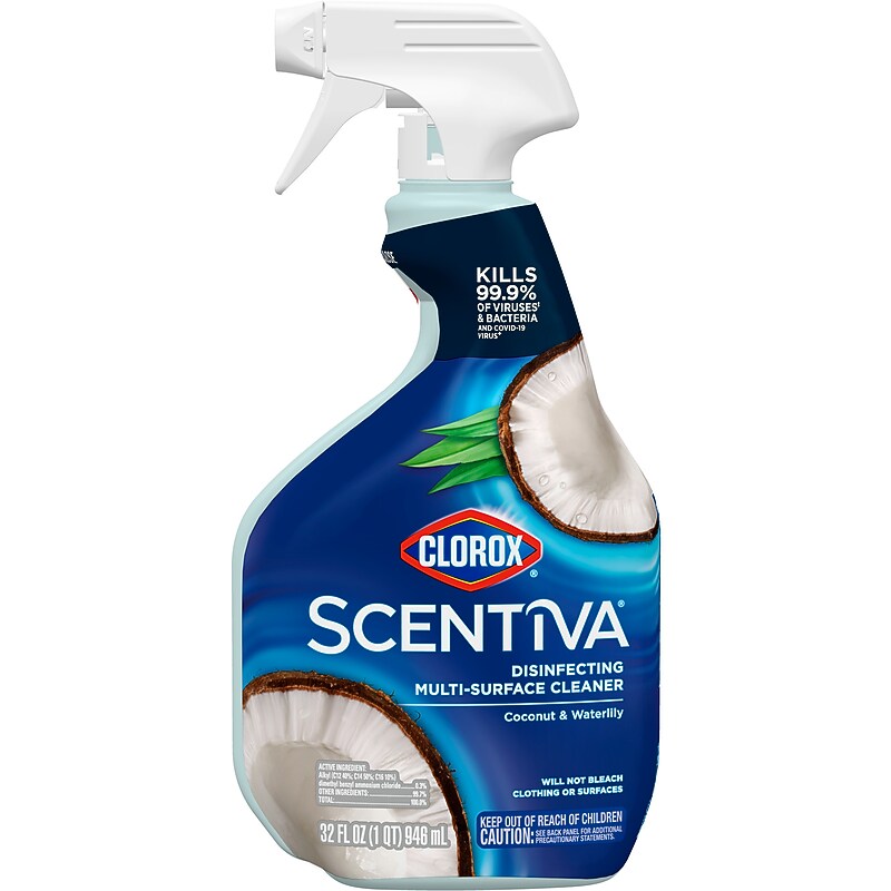 Clorox Scentiva Disinfecting Multi-Surface Cleaner Spray Bottle, Coconut and Waterlily, 32 oz. (31774) image 1