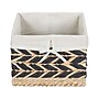 Household Essentials Double Chevron Cattail/Paper Storage Basket, Light Beige/Black (ML-6741)~#|#~533861F6-308D-4ED7-A7E305CC0E4C301E_sc7