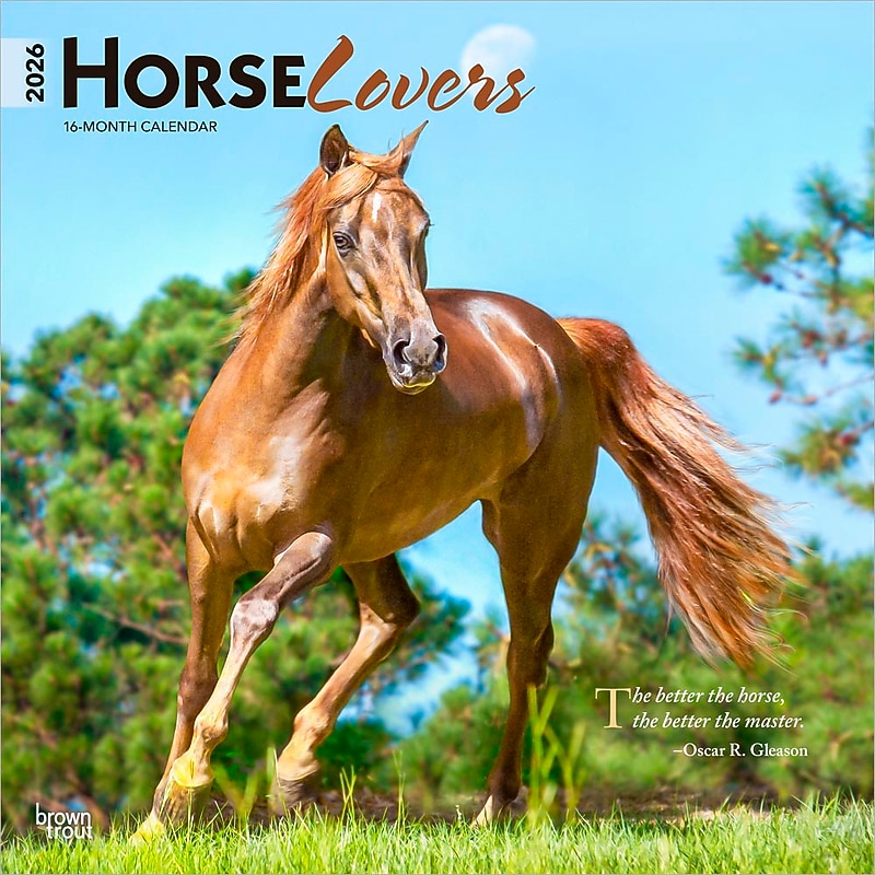 2026 BrownTrout Horse Lovers 12" x 12" Monthly Wall Calendar (9798330703739) image 1