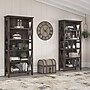 Bush Furniture Key West 66"H 5-Shelf Bookcase with Adjustable Shelves, Dark Gray Hickory Wood, 2/Set (KWS046GH)~#|#~533BD8AF-2953-4281-B0CE307BBD889AEE_sc7