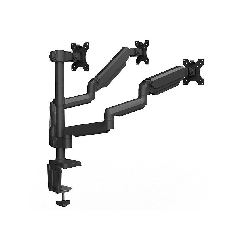 Fellowes Platinum Series Adjustable Triple Arms, Up to 27" Monitor, Black (8042601) image 1