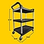 Rubbermaid 3-Shelf Plastic/Poly Mobile Utility Cart with Swivel Wheels, Black (FG342488BLA)~#|#~5345BCCA-9104-4322-9180AD449BE08800_sc7