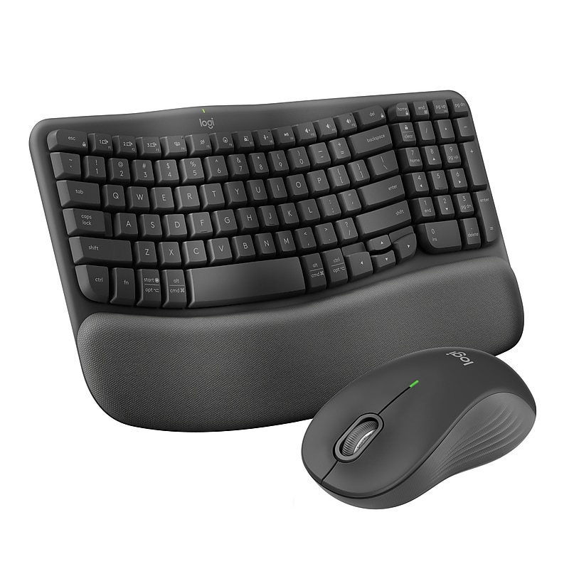 Logitech Wave Keys/Signature MK670/M550 L Wireless Ergonomic Keyboard & Optical Mouse Combo, Graphite (920-012059) image 1