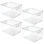 iDESIGN Small Stackable Plastic Storage Bin, 8" x 10"x 12", Clear, 4/Pack (29112M4)~#|#~534C4D27-3935-4B27-B24E05AAF7815DFC_sc7
