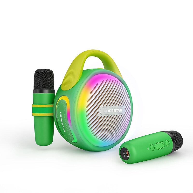 Worryfree Gadgets Hopestar Wireless Bluetooth Mini 20W Portable Speaker with Two Microphones, Water Resistant, Green (WS10) image 1