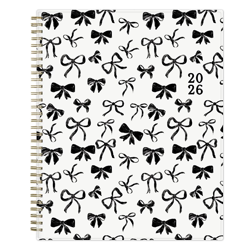 2026 Blue Sky Bow 11" x 8.5"  Weekly & Monthly Personal Organizer, Plastic Cover (158006) image 1