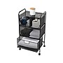 Mind Reader 4-Drawer Mobile Utility Cart with Wheels, Metal, Black (4DRMESH-BLK)~#|#~535F0F74-9582-457C-A58203268BF21E91_sc7