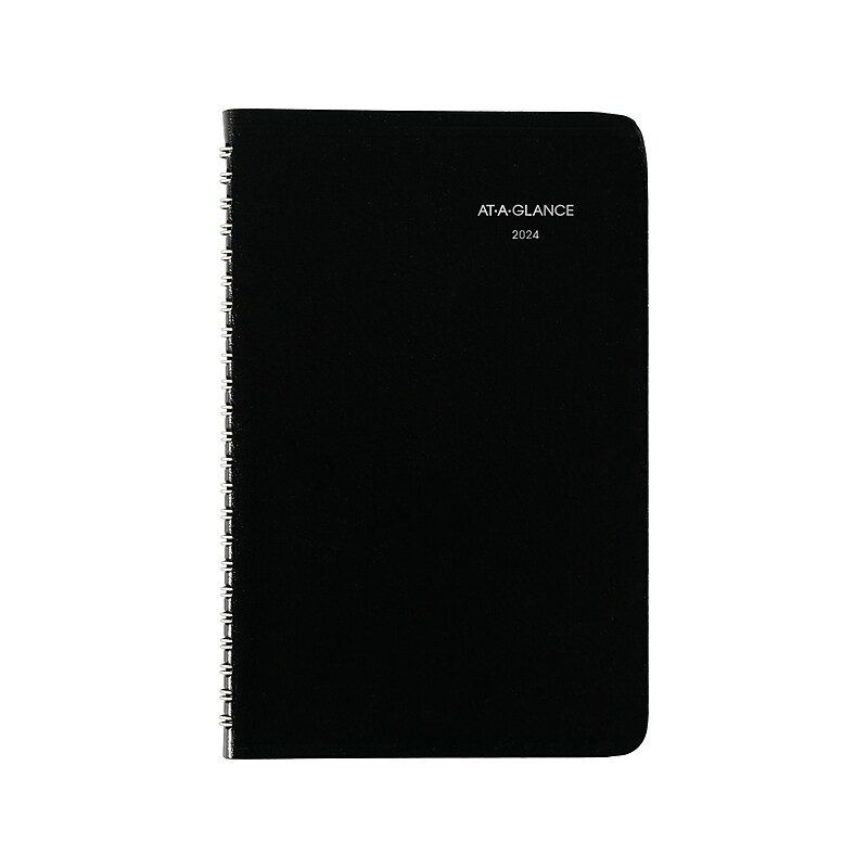 2024 AT-A-GLANCE DayMinder 5.5" x 8.19" Weekly Appointment Book, Black (G210-00-24) image 1
