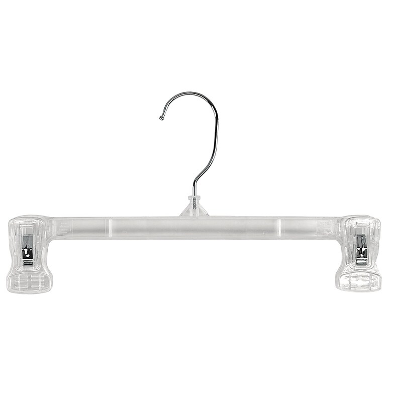 Nahanco 12" Plastic Pinch Grip Skirt/Slack Bottom Hanger, Swivel Hook, Clear, 200/Pack (6012) image 1