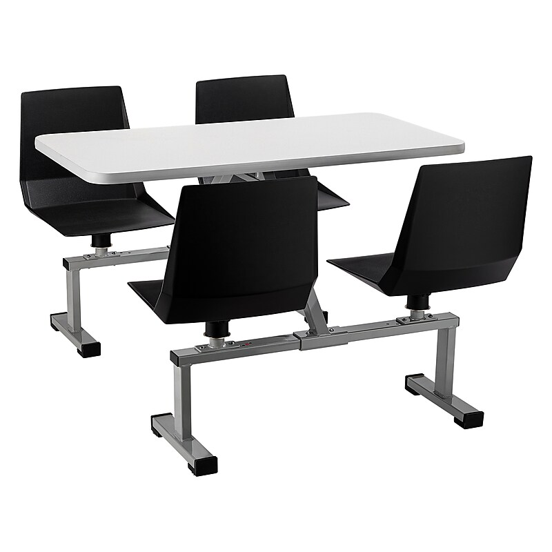 NPS CSBG Series Cluster Swivel Booth, 24" x 48", Grey Nebula Top/Black Seats (CSBG2448-MDPEGY10) image 1