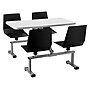 NPS CSBG Series Cluster Swivel Booth, 24" x 48", Grey Nebula Top/Black Seats (CSBG2448-MDPEGY10)~#|#~53633922-4282-4A15-AD1116447565D6AE_sc7