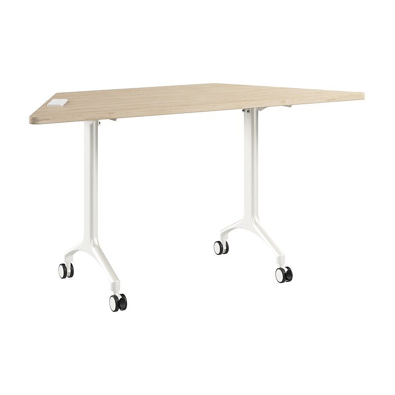 Bush Business Furniture Synergy 60"W Trapezoid Shaped Conference Table, Natural Elm (SGD160NE) image 1