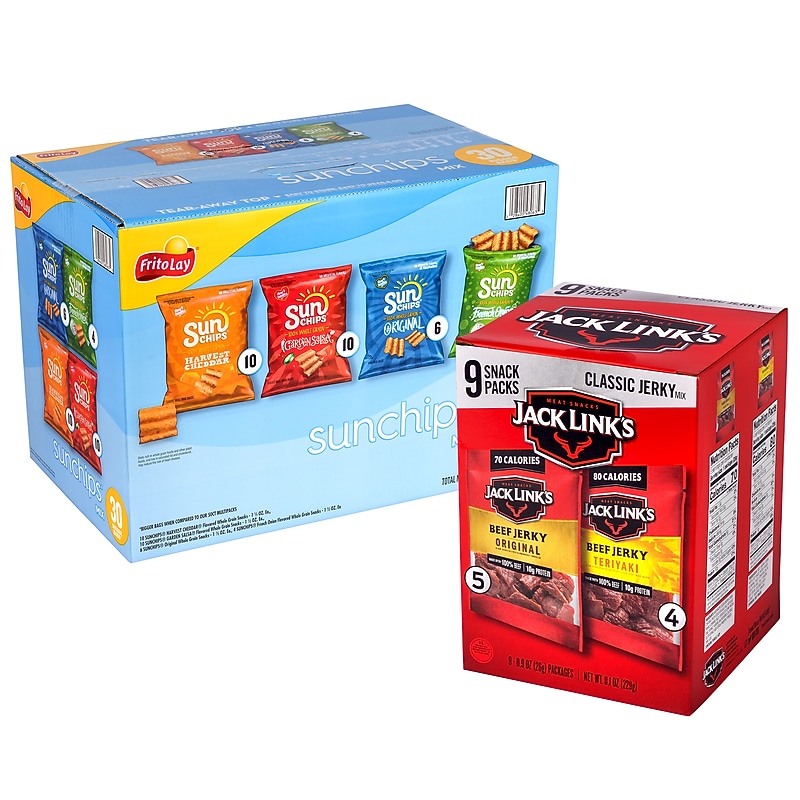 Sunchips Multigrain Chips Variety Pack & Jack Links Beef Jerky Variety Pack, 2/Pack (600-04175) image 1