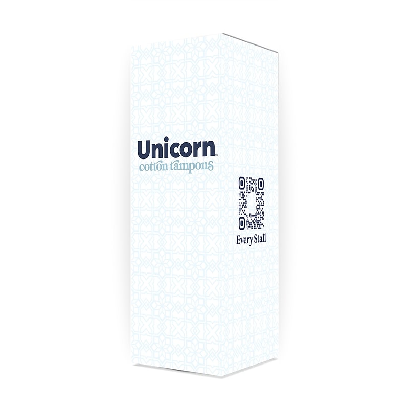 Unicorn Regular Cotton Tampons, Plant-Based Applicator, 60/Box, 6 Boxes/Carton (TOP-08159) image 1