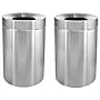 Alpine Industries Stainless Steel Trash Can with Open Lid, 100 Gallon, Silver, 2/Pack (ALP475-50-2PK)~#|#~538BEB96-77B2-4C40-9842FFA7A1B7986F_sc7