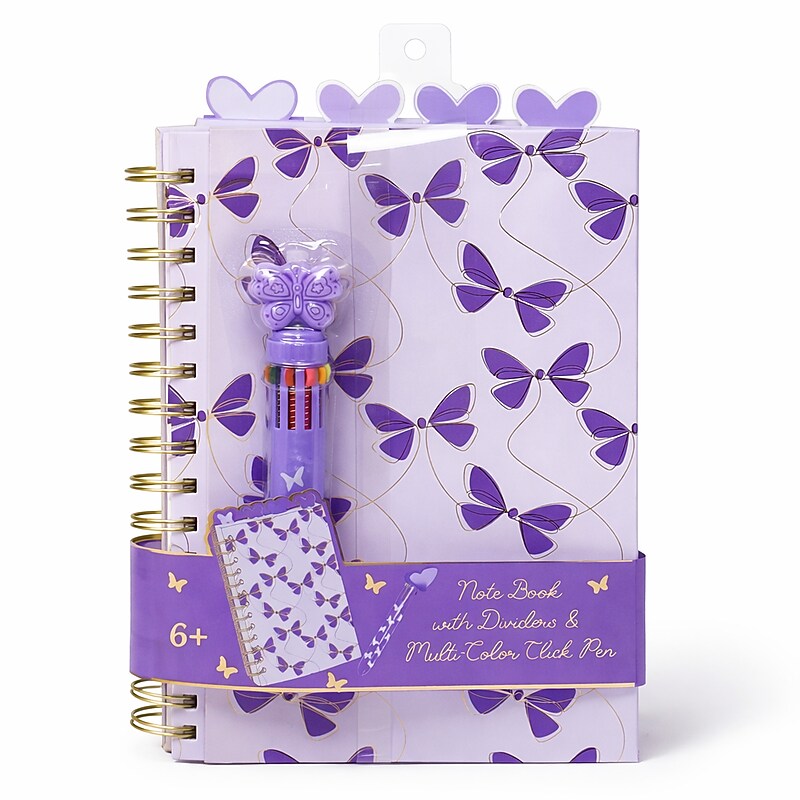 Simple Pleasures Butterflies Hardcover Journal, 6" x 8", College Ruled, Purple, 108 Pages, 24/Carton (K1061-2117) image 1