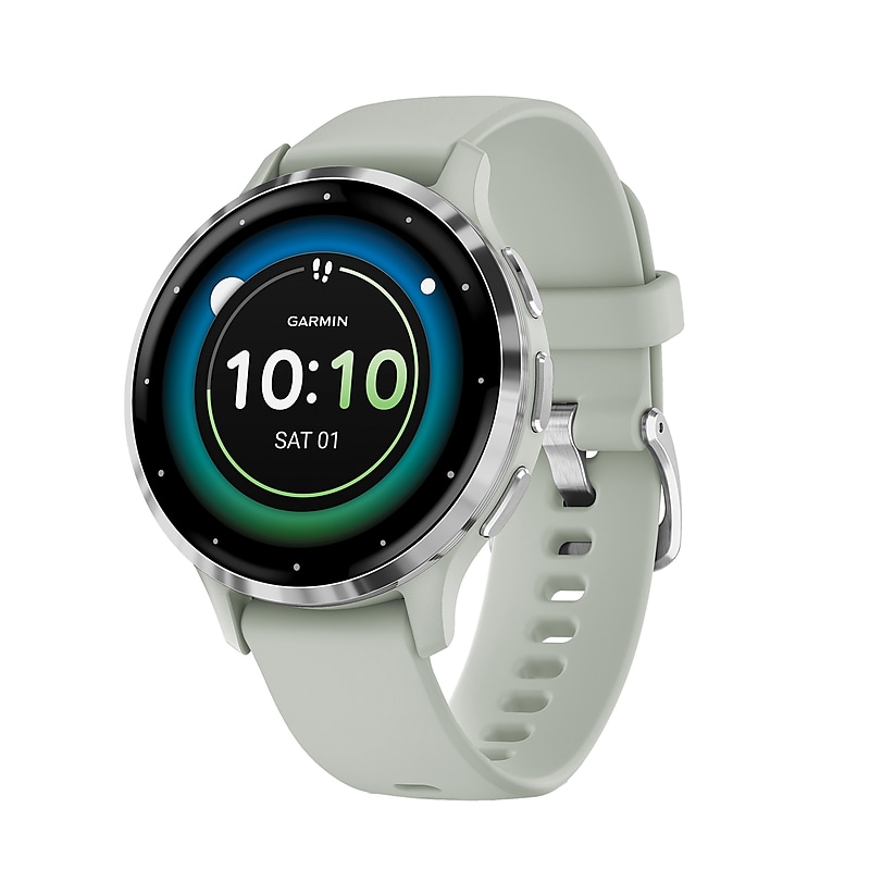Garmin Venu 3S Smartwatch, GPS, 41mm, Sage Gray Silicone Band (010-02785-01) image 1