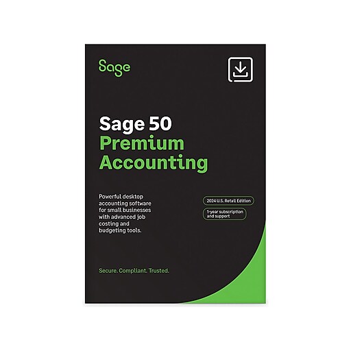 Sage 50 Premium Accounting 2024 for 3 Users, Windows, Download
