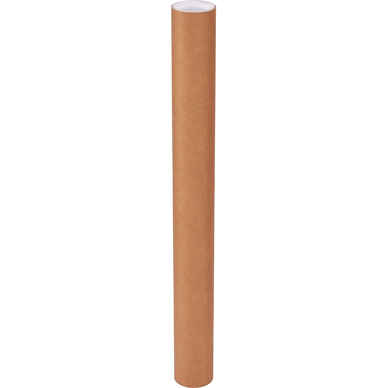 3" x 30" Kraft Heavy Duty Mailing Tube, Brown, 24/Carton (P3030KHD) image 1