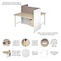 Bush Business Furniture Hustle 60"W 2 Person Back to Back Cubicle Panel Workstation, White/Natural Elm (HUS023WHNE)~#|#~53A88456-D80C-487E-A0058BE37B5DCF4F_sc7