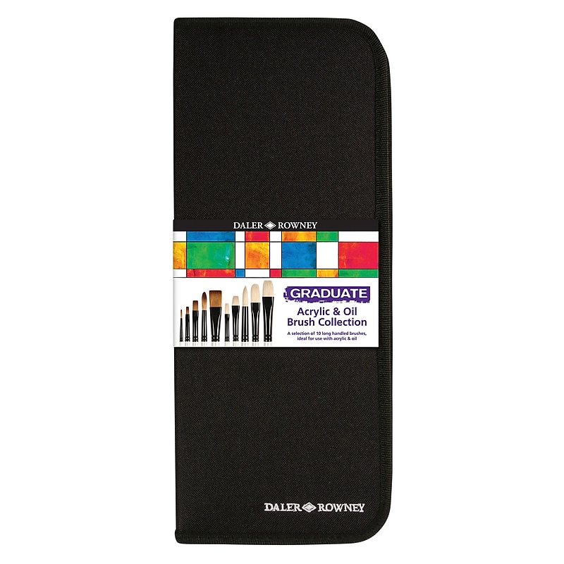 Daler-Rowney Graduate Artist's/Pack with Zip Case, Long Handle, 10/Pack (DRWD212500110) image 1