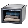 Iris Plastic Storage Bin With Sliding Door, Gray, 3/Pack (500109)~#|#~53AF2A54-728A-432E-9BFAD2122C45002C_sc7