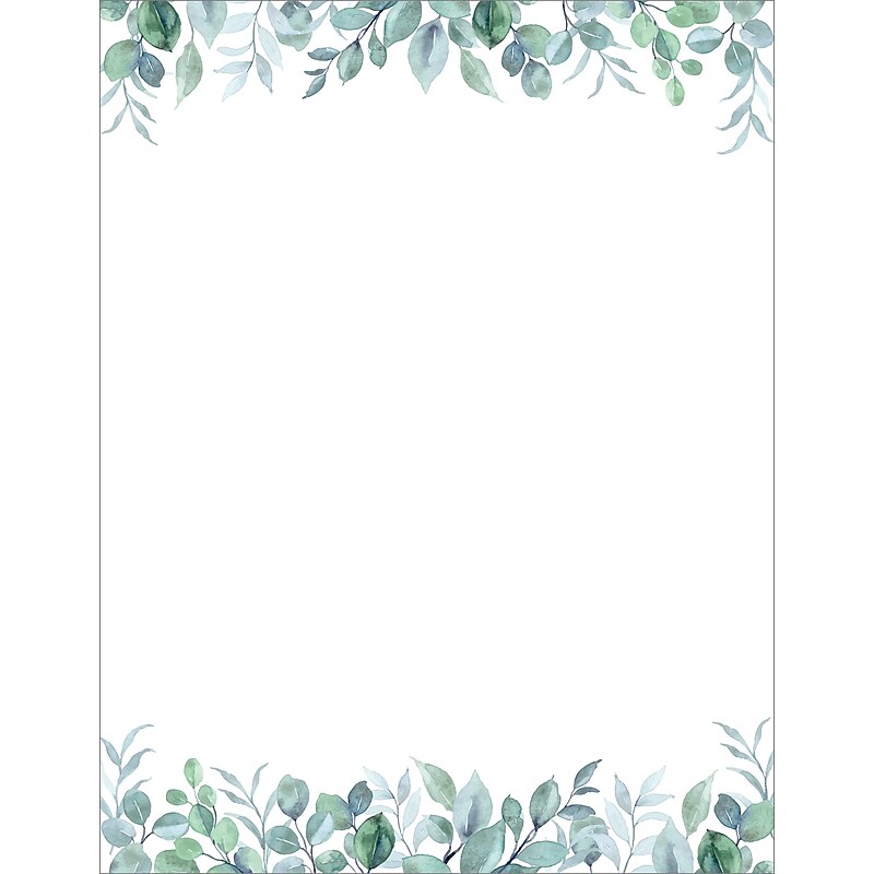 Great Papers Elegant Eucalyptus Everyday Letterhead, Multicolored, 50 Sheets/Pack (2025013) image 1