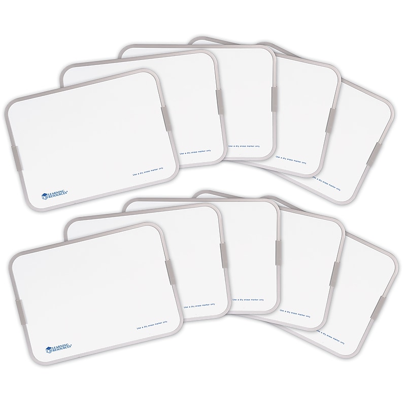 Learning Resources Magnetic Plastic Mobile Dry-Erase Whiteboard, Aluminum Frame, 0.75', 10/Set (LER4278) image 1