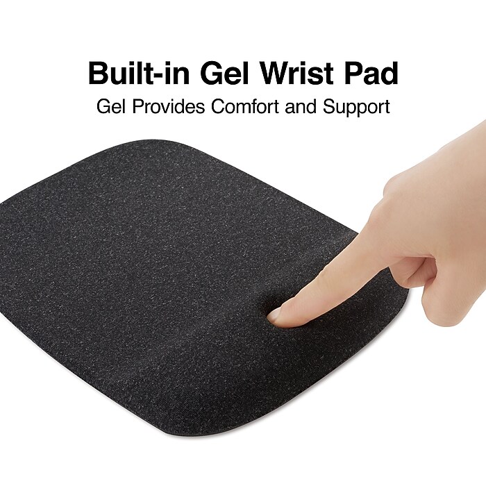 Staples TECH Gel Non-Skid Mouse Pad/Wrist Rest Combo, Black