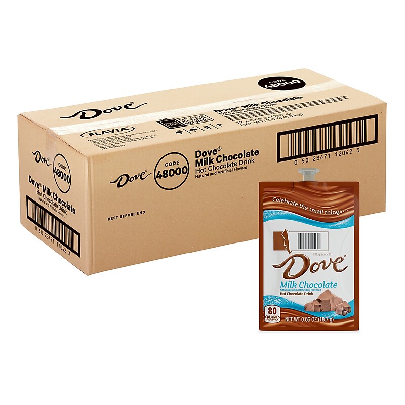 Dove Silky Smooth Milk Chocolate Hot Cocoa, Flavia Freshpacks, 72/Carton (MDRA117) image 1