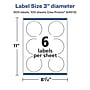 Avery Laser/Inkjet Circle Multipurpose Labels, 3" Dia., Clear, 600/Box (94513)~#|#~53CAA078-3B22-4348-8677D812C5447CA5_sc7