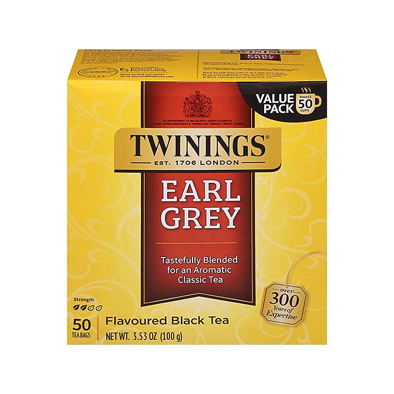 Twinings Earl Grey Black Tea Bags, 3.53 oz., 50/Box (TNA82221) image 1