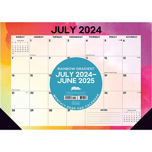 20242025 Willow Creek Rainbow Gradient 17" x 12" Academic Monthly Desk