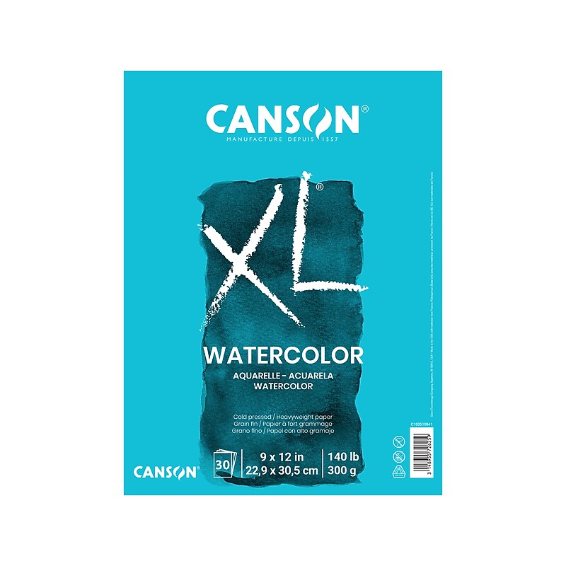 Canson XL Watercolor 9" x 12" Tape-Bound Sketchbook, 30 Sheets/Book (C100510941) image 1